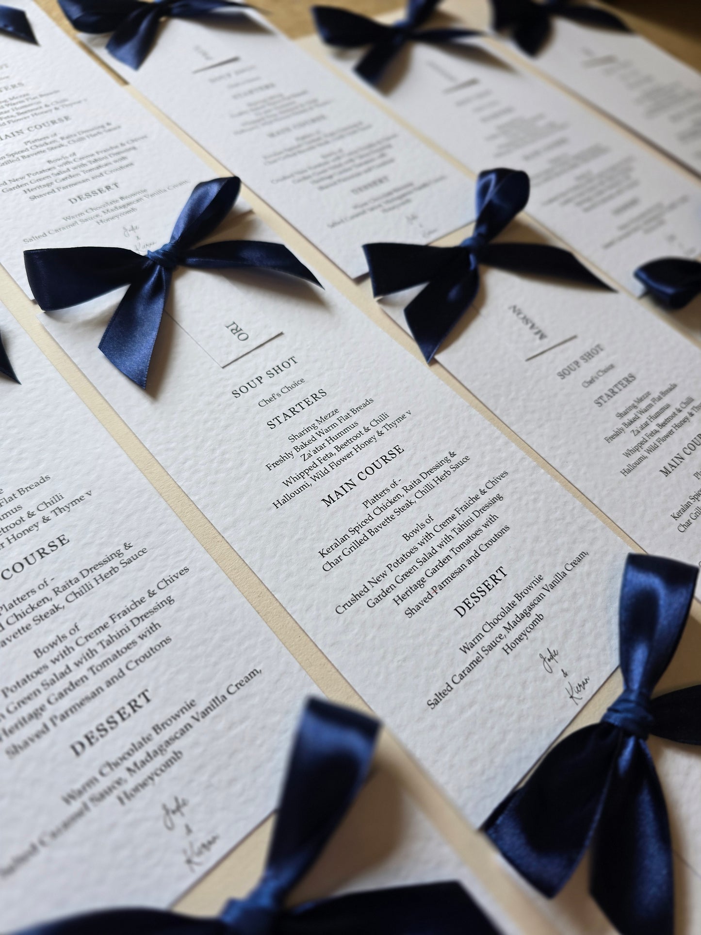 Menu with Bow & Name Tag