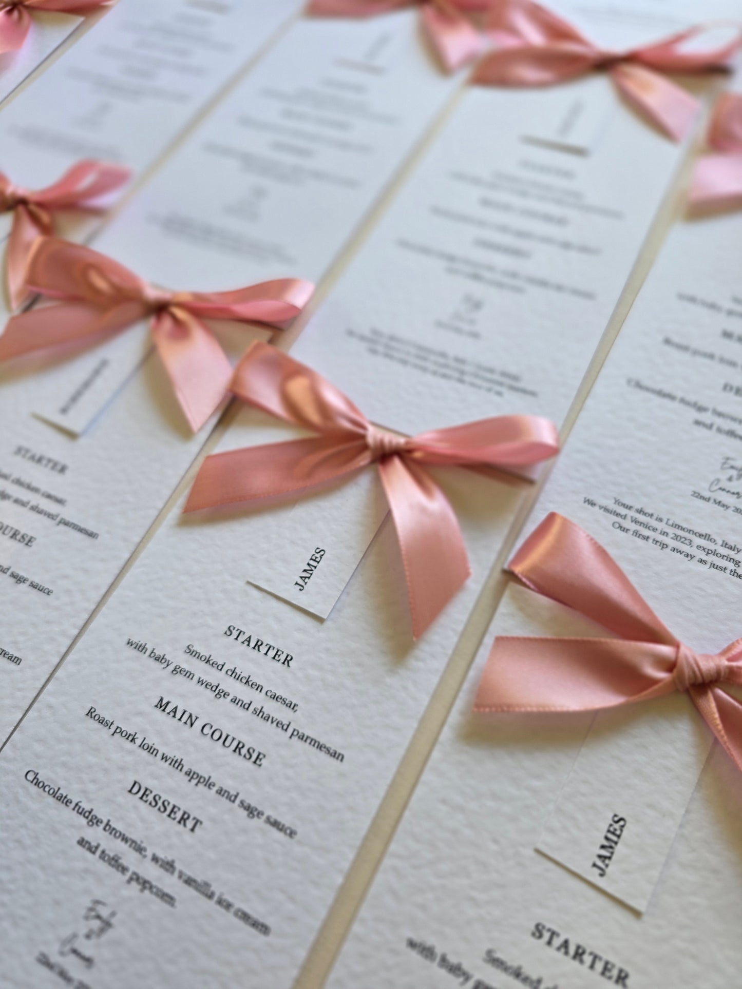Menu with Bow & Name Tag