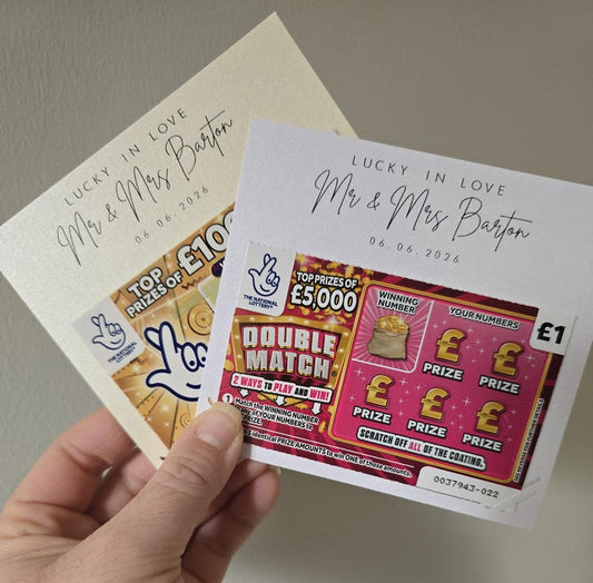 Scratch Card Holder, Lotto Wedding Favour